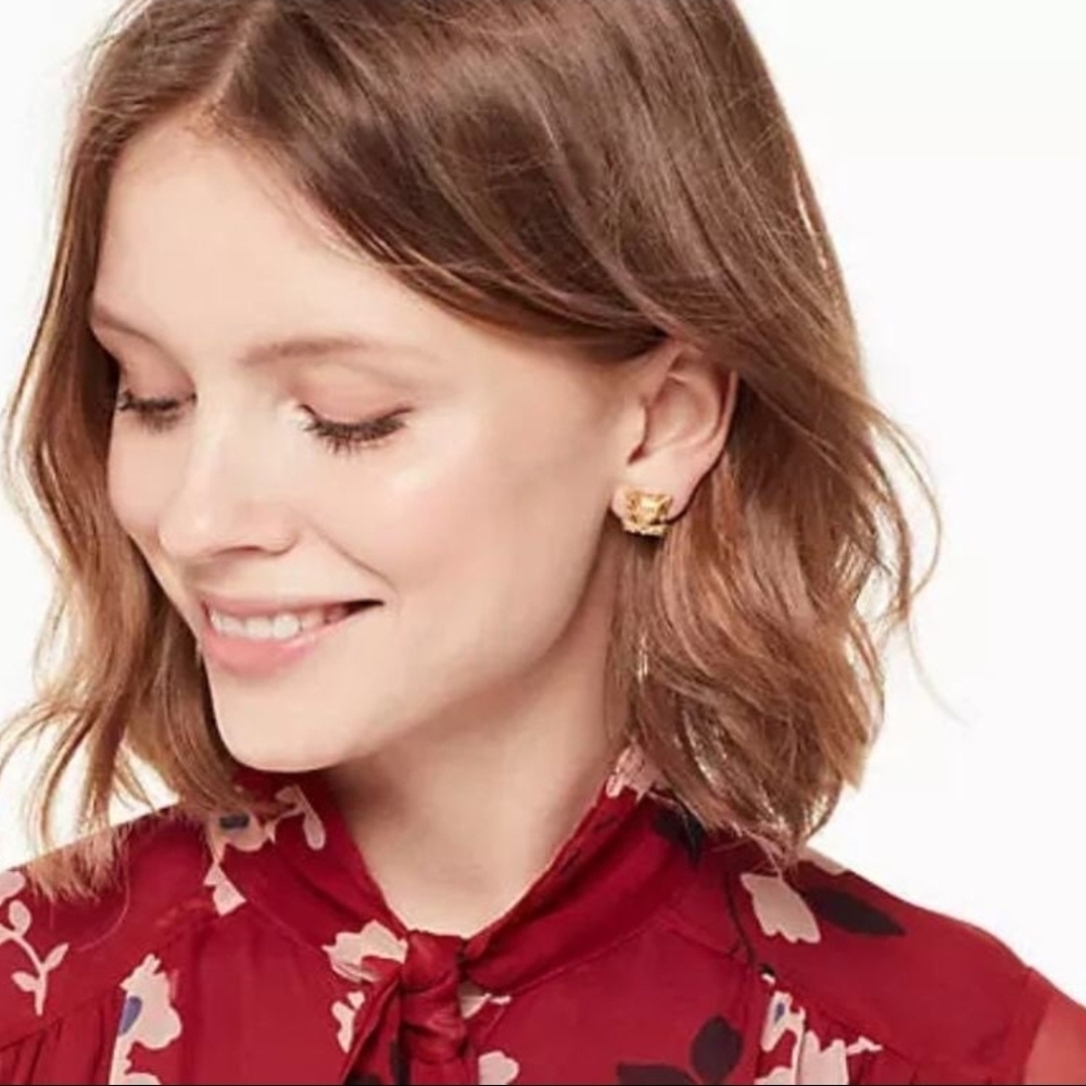 KATE SPADE NEW YORK "So Foxxy" Stud Earrings and Dust Bag